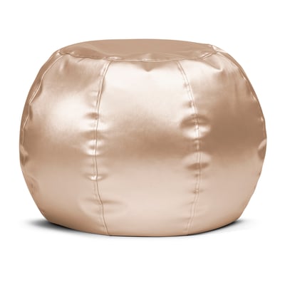 Pouf rond métalisé effet cuir METALICO MAGMA HEIMTEX