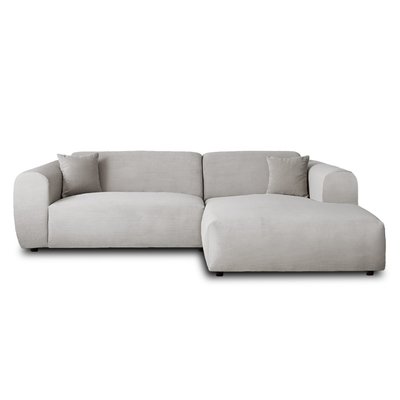 Canapé d'Angle droit en Velours côtelé 4 places - AUMANCE LISA DESIGN