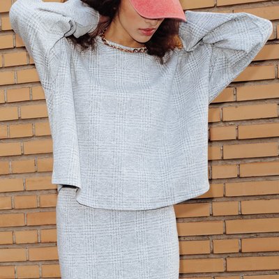Sweat oversize à carreaux PROMOD
