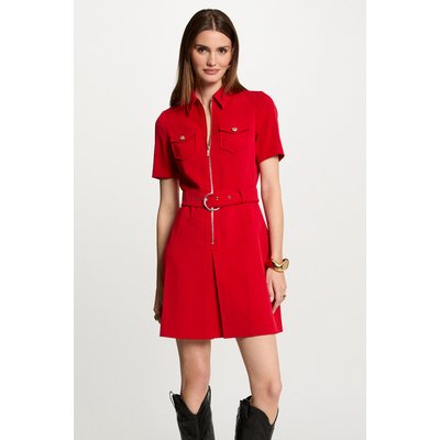 Robe courte ajustée zippée MORGAN