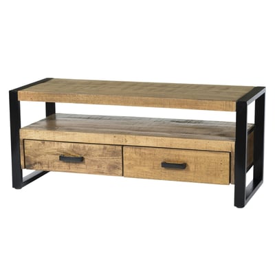 Petit meuble TV bois métal à double plateau KARGO PIER IMPORT