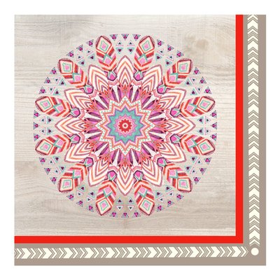 Lot de 20 serviettes papier mandala rosace DOUCEUR D'INTÉRIEUR