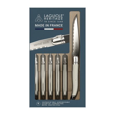 Coffret de 6 couteaux steak Blanc perle LAGUIOLE HERITAGE