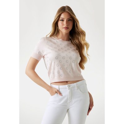 Pull Crop Logo Strass GUESS