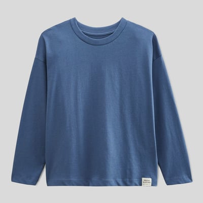 T-Shirt manches longues uni en coton BIO GOTS MONOPRIX