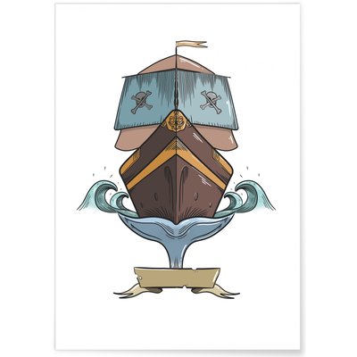 Affiche Enfant Bateau Pirate L'AFFICHERIE