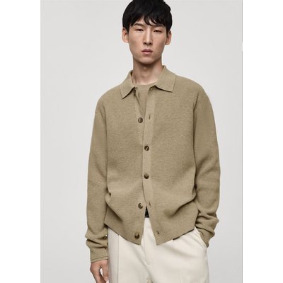 Cardigan polo laine mélangée MANGO MAN