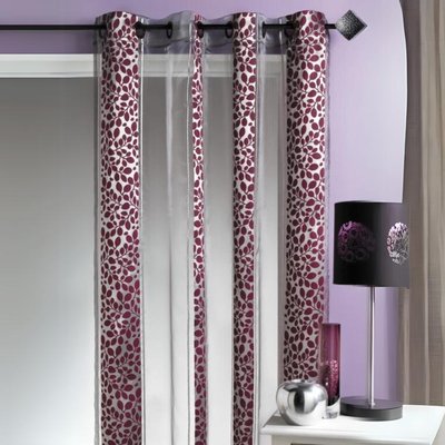 Voilage Organza jacquard motif feuillage HOME MAISON