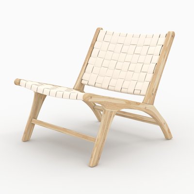 Fauteuil en teck et cuir - KUNA RENDEZ-VOUS DÉCO
