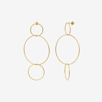 Boucles d'oreilles dorées longues - CIRCLE CAROLINE NAJMAN