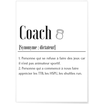 Affiche Définition Coach L'AFFICHERIE