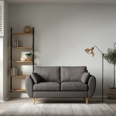 Ada Scandi Soft Woven 2 Seater Sofa with Light Wood Legs ÉDITÉ