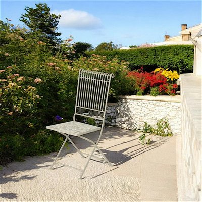Chaise de jardin gris/beige décor mosaïque galets (lot de 2) GRENADE PIER IMPORT