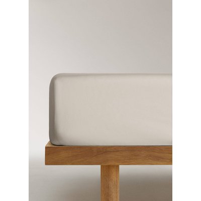 Drap-housse percale de coton 500 fils lit 135/140 cm MANGO HOME