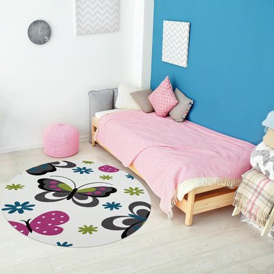 Tapis enfant tissé motif animaux PAPILLONS UN AMOUR DE TAPIS