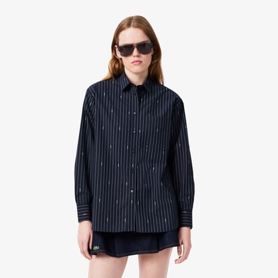 Chemise rayée jacquard oversize LACOSTE