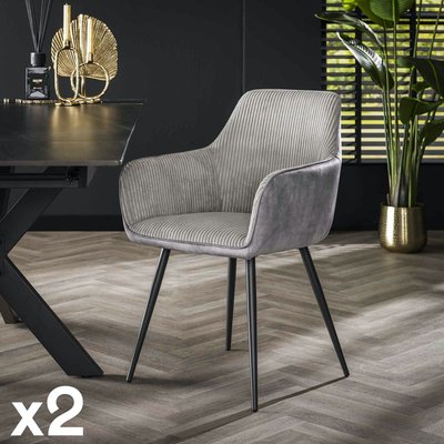 Fauteuil de table gris bi-matière (lot de 2) GALWAY PIER IMPORT
