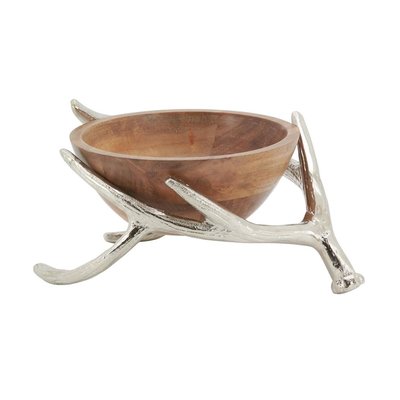 Corbeille en manguier avec bois de cerf en aluminium AUBRY GASPARD