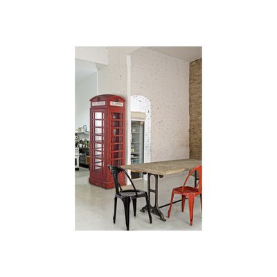 Bibliothèque en bois cabine téléphonique portes en verre 3 tablettes  - LONDON HELLIN, DEPUIS 1862