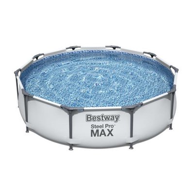 DESTOCKAGE - Piscine tubulaire ronde  Steel Pro Max 3,05 x 0,76 - Gris Clair BESTWAY