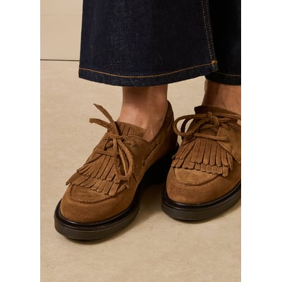Mocassins en cuir à franges LA FEE MARABOUTEE