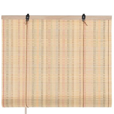 Store enrouleur intérieur en bambou et fils multicolores 60x2x175cm WADIGA