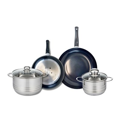 Set de 2 poêles 24 et 28 cm et 2 faitouts Prima Brillant ELO