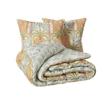 Housse couette + 2 taies percale de coton Janice EDEN