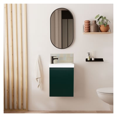 Meuble lave-mains + miroir ovale LISA MOB IN