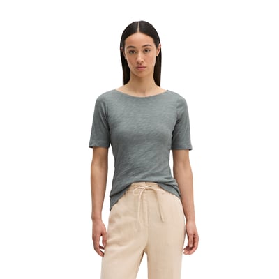T-shirt en jersey slub regular avec encolure en U MARC O'POLO