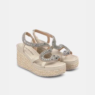 Sandales compensées à bride serpent en strass avec boucle ALMA EN PENA