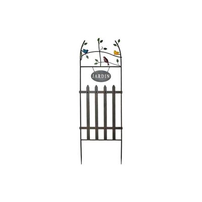 Treillage en fer jardin avec oiseaux 42 x 2 x 130 cm JARDINDECO