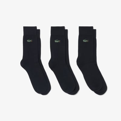 Lot de 3 paires de chaussettes hautes, en jersey LACOSTE