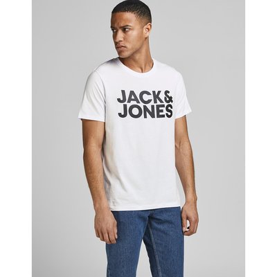 Футболка с круглым вырезом, короткими рукавами и принтом спереди JACK & JONES