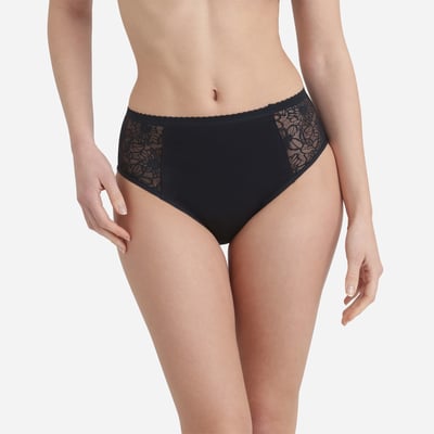 Culotte menstruelle haute, coton bio et dentelle florale Protect DIM