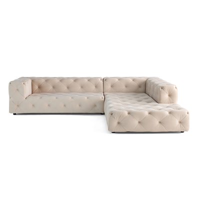 Canapé d'Angle droit en Velours 5 places - GALLATA LISA DESIGN
