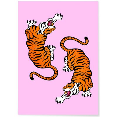 Affiche 2 Tigres Pop Art L'AFFICHERIE