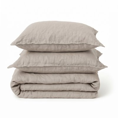 Parure Housse De Couette + Taies 100%  Lin Lavé - LIN LAVE PHCT TRADITION DES VOSGES