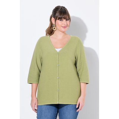 Cardigan à encolure en V et manches 3/4. ULLA POPKEN