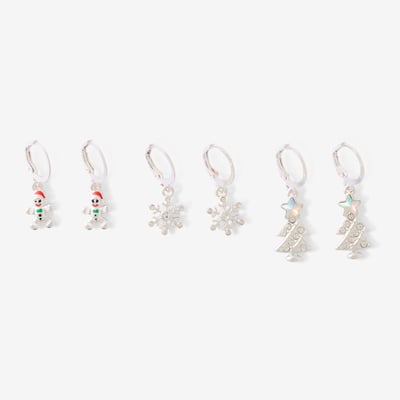 Set de 3 paires de boucles d'oreilles pendentif de Noël BALABOOSTE
