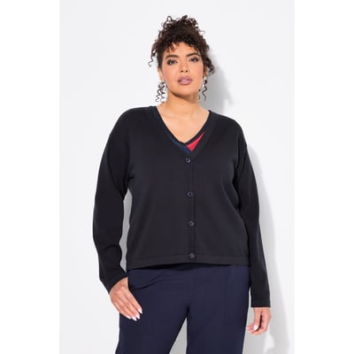 Cardigan en maille double-face. Encolure ULLA POPKEN