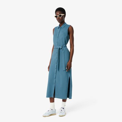 Robe polo longue en mini Piqué stretch LACOSTE