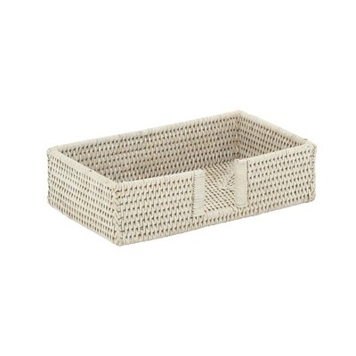 Porte-serviettes en rotin patiné blanc 26 x 15 AUBRY GASPARD