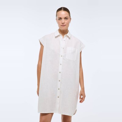Chemise de nuit rayée en coton MONOPRIX