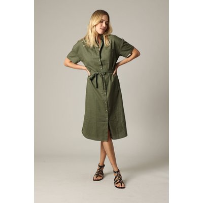 Robe chemise ceinturée avec deux poches sur le devant LUANA DEELUXE