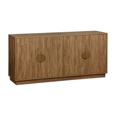 Buffet exotique effet bois de manguier rainuré 4 portes 160cm CELIAN SWEEEK