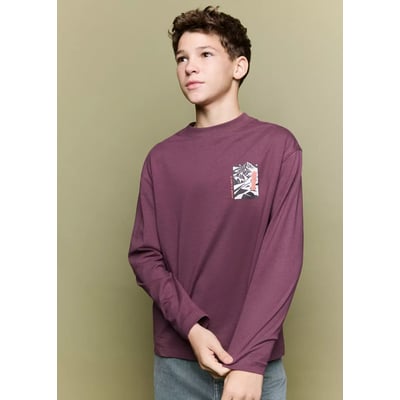 T-shirt coton détail imprimé MANGO KIDS