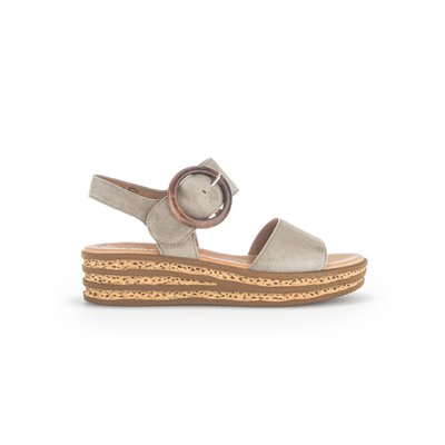 Sandale en cuir à talon compensé GABOR