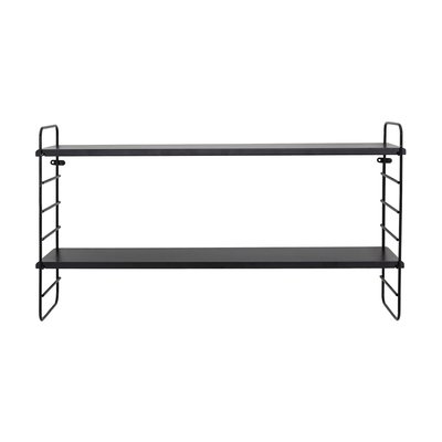 Étagère Murale en Métal et Bois Noir Minimaliste BLOOMINGVILLE