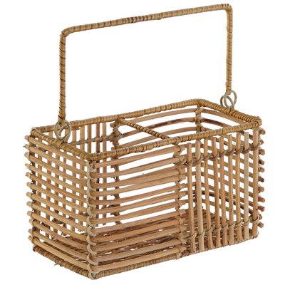 Range-couvert en métal et rotin 20x10x12cm WADIGA